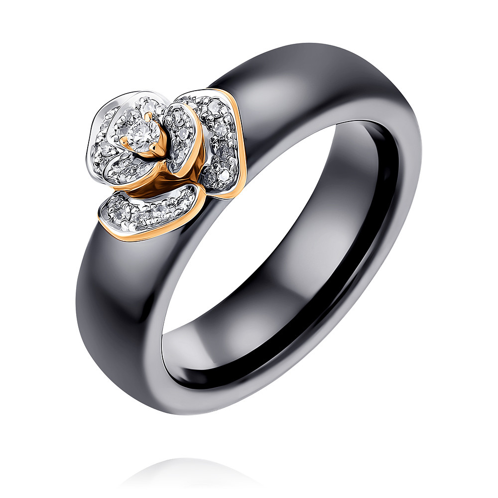 

Кольцо из красного золота/керамикой с бриллиантом р.  ADAMAS 1451333/02-А50ДКЧ-41, 1451333/02-А50ДКЧ-41