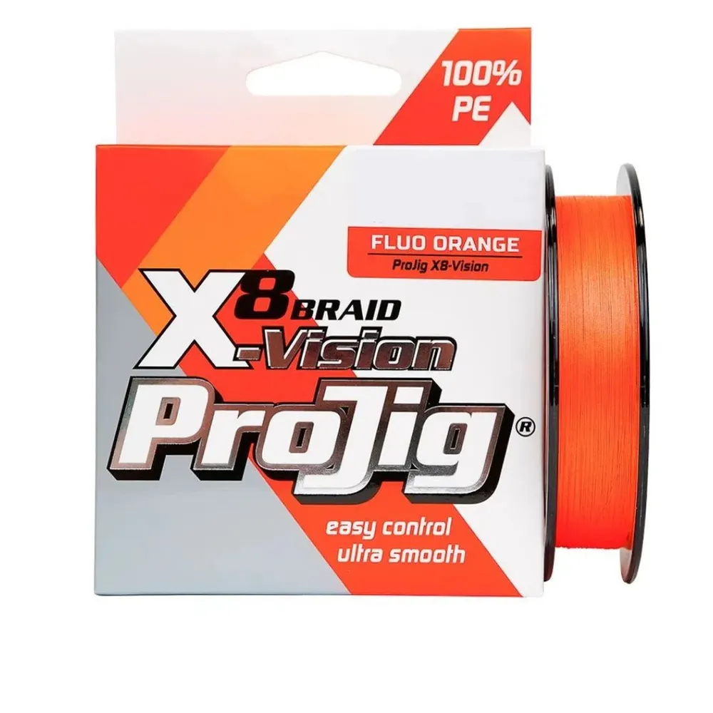 

Плетеный шнур для рыбалки ProJig X8-Vision (0.24 / 18 / 150 / 2), Оранжевый, X8-Vision