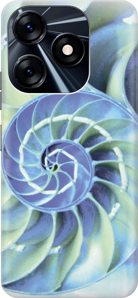 

Силиконовый чехол на Tecno Spark 10 "Синяя спираль", Голубой;синий, 159541