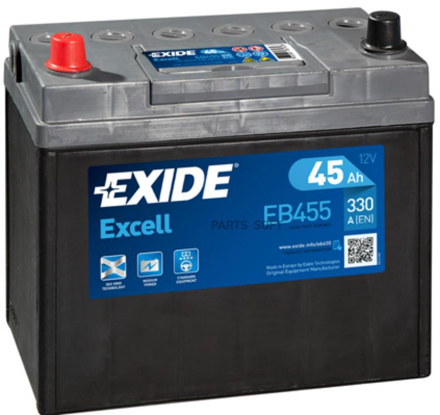 

Аккумулятор excell 12v 45ah 300a 234х127х220 полярность etn1 клемы en крепление b0