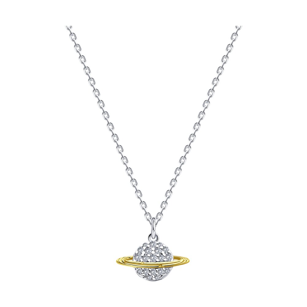 

Колье из серебра 40-45 см SOKOLOV 94070809-9, фианит, 94070809-9