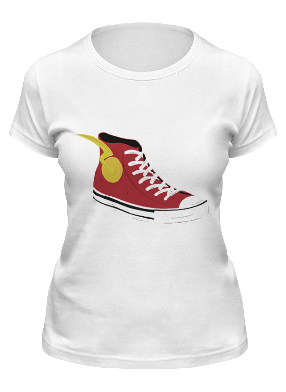 

Футболка женская Printio Флеш. flash. кеды белая S, Белый, Флеш. flash. кеды