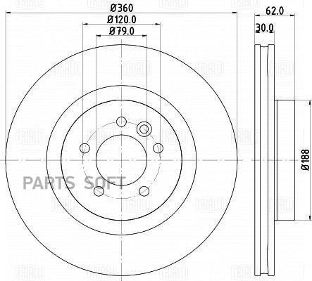 TRIALLI DF130112 Диск тормозной   Land Rover Discovery IV (09-)/Range Rover Sport I (05-)