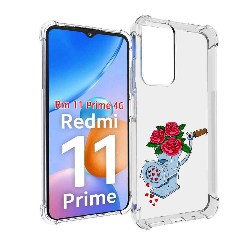 

Чехол MyPads Цветочные сердца для Xiaomi Redmi 11 Prime 4G, Прозрачный, Tocco