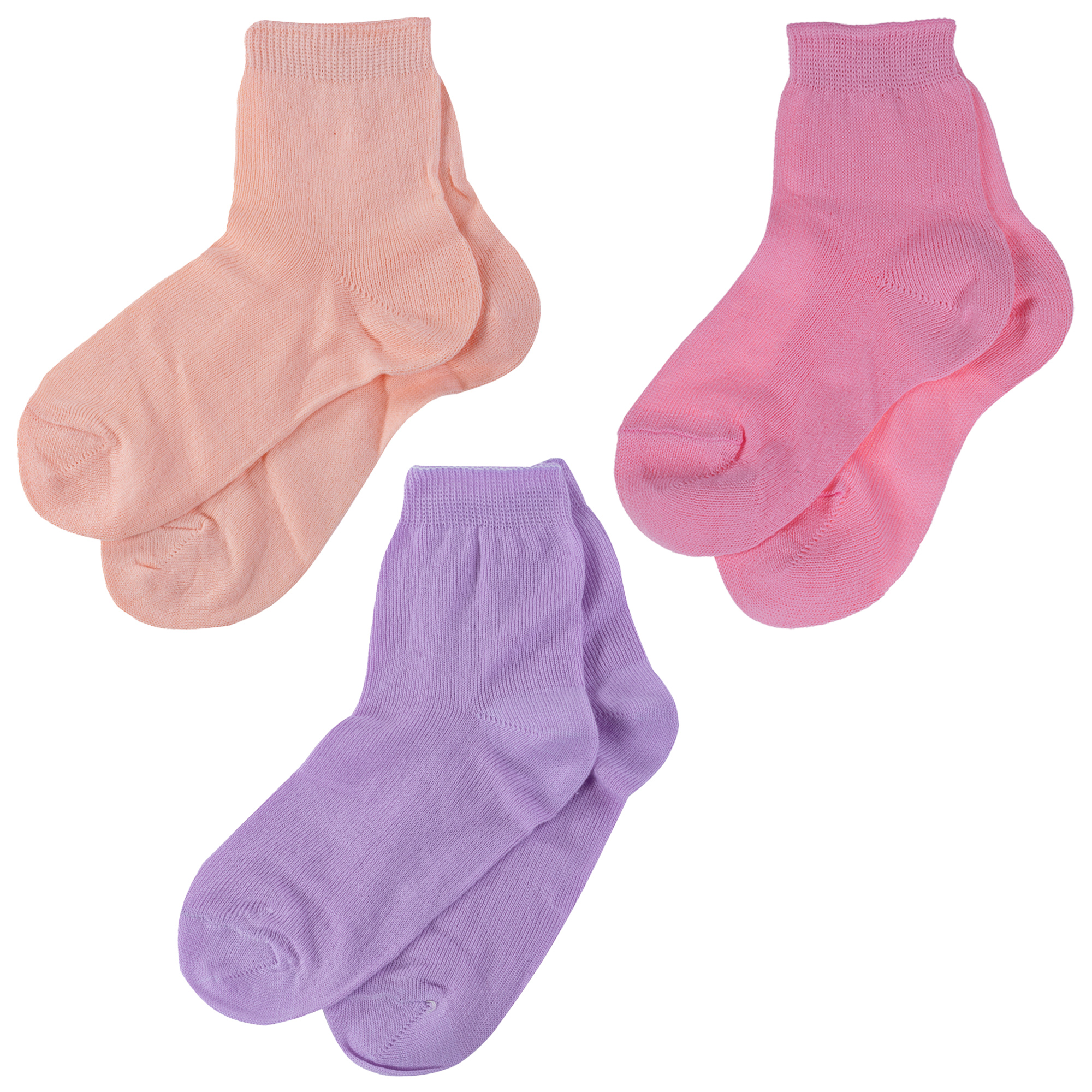 Носки детские НАШЕ 3-С115, оранжевый; розовый; фиолетовый, микс-2, 12-14