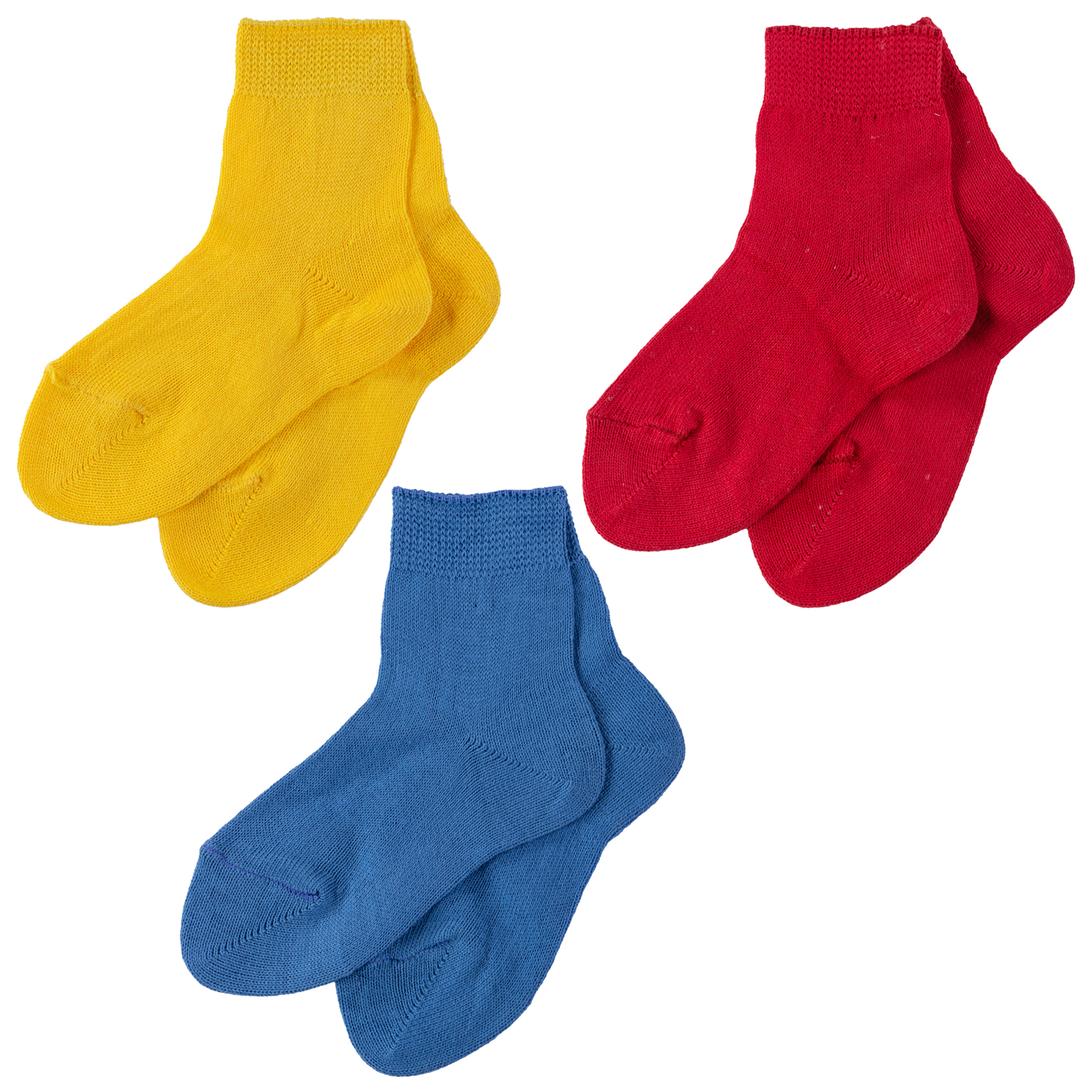 Носки детские НАШЕ 3-С115, желтый; красный; синий, 10-12
