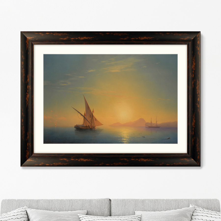 

Репродукция картины в раме Закат над Искьей 1857г. Размер картины: 60,5х80,5см