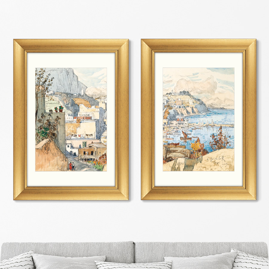 

Набор из 2-х репродукций картин в раме A View of Capri 1927г. Размер каждой 50,5х70,5см