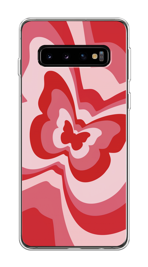 

Чехол на Samsung Galaxy S10 "Бабочка в стиле хиппи", Красный;розовый, 27050-1