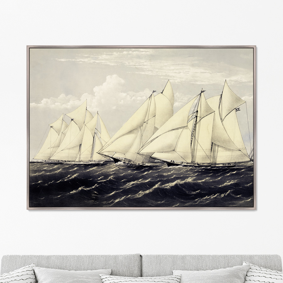 Репродукция картины на холсте Yachts on a summer cruise 1871г. Размер картины: 75х105см