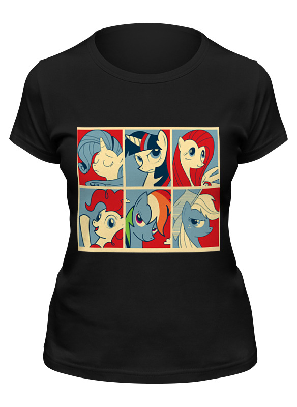 

Футболка женская Printio My little pony ii черная 2XL, Черный, My little pony ii