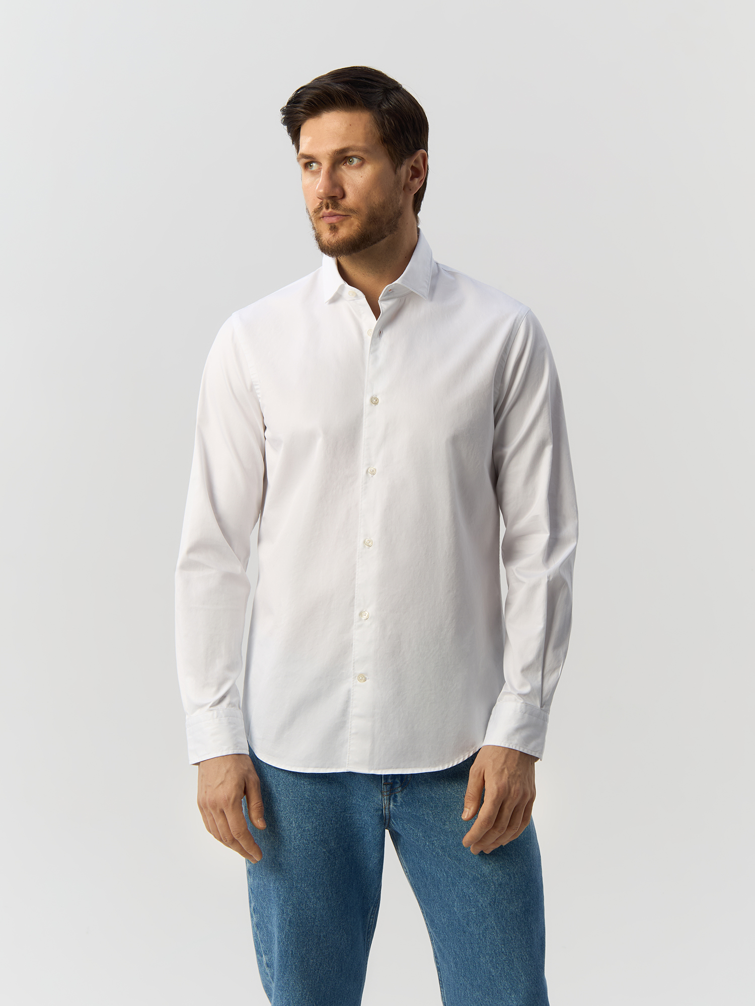 

Рубашка мужская Tommy Hilfiger MW0MW33829 белая M, Белый, MW0MW33829