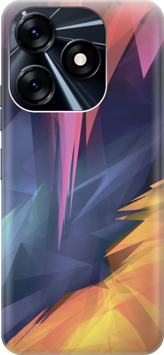 

Силиконовый чехол на Tecno Spark 10 "Розовый, синий, желтый", Желтый;розовый, 159534