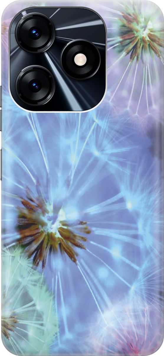 

Силиконовый чехол на Tecno Spark 10 "Макро одуванчики", Голубой;синий, 159540