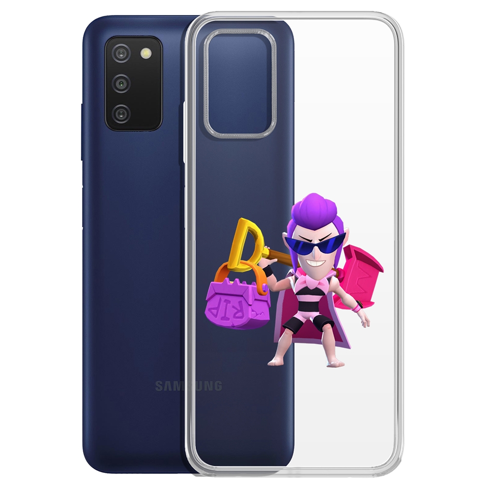 

Чехол-накладка Brawl Stars-Пляжный Мортис для Samsung Galaxy A03s (A037), Прозрачный