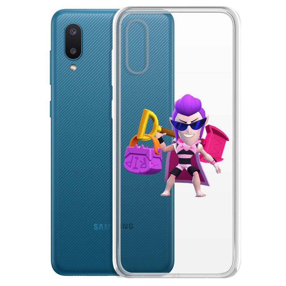 

Чехол-накладка Brawl Stars-Пляжный Мортис для Samsung Galaxy A02 (A022), Прозрачный