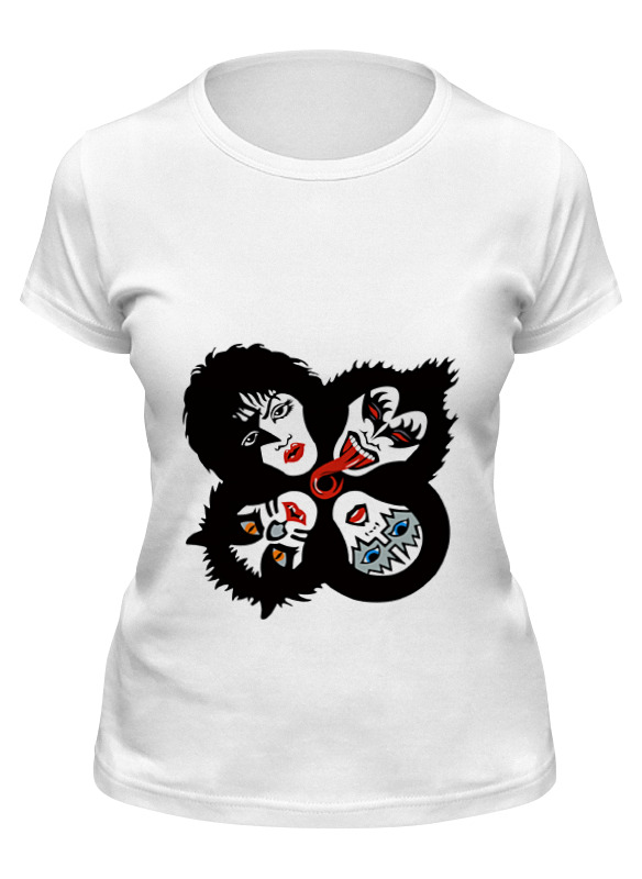 

Футболка женская Printio Rock group kiss белая 2XL, Белый, Rock group kiss