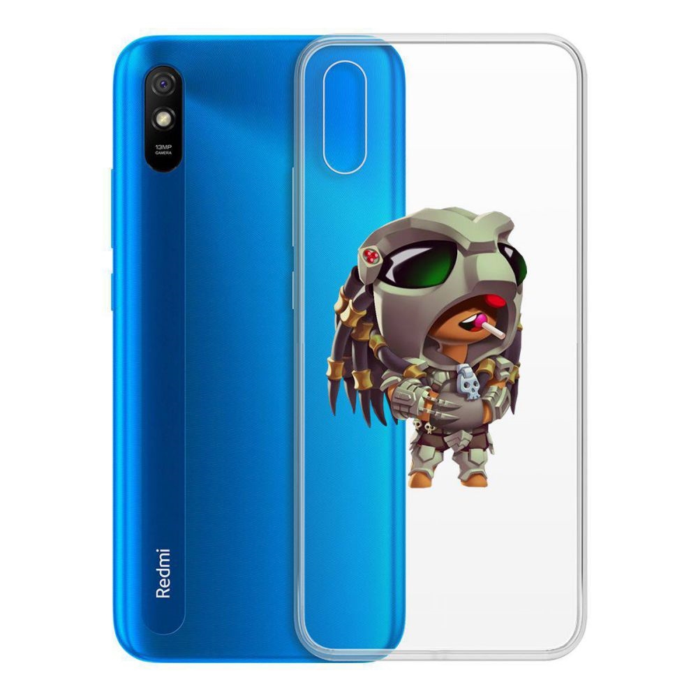 

Чехол-накладка Brawl Stars-Леон Хищник для Xiaomi Redmi 9A, Прозрачный