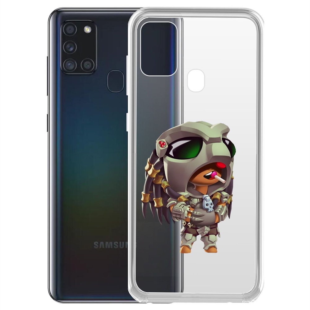 

Чехол-накладка Brawl Stars-Леон Хищник для Samsung Galaxy A21s (A217), Прозрачный