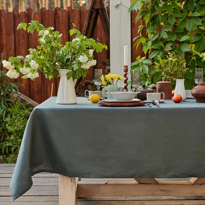 

Скатерть Этель Linen collection 10609995, лен, 145x110 см, mint, Зеленый