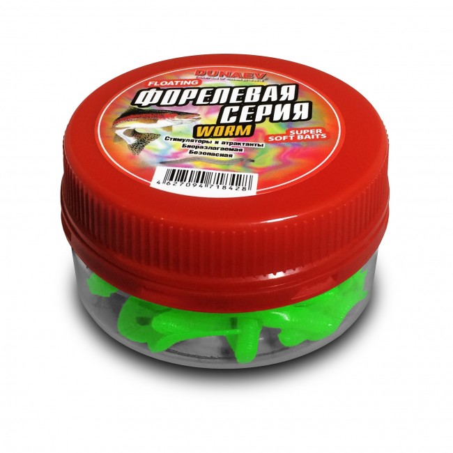 

DUNAEV Приманка DUNAEV DT-WORM-R 3" (DTWR75-401 / 3" / cheese green)