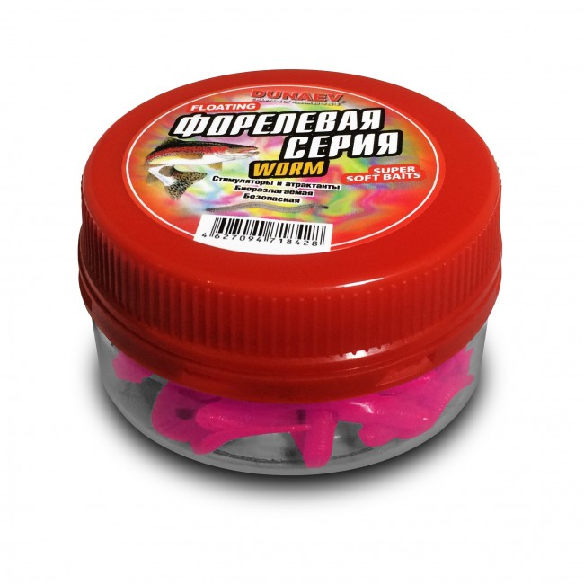

DUNAEV Приманка DUNAEV DT-WORM-R 3" (DTWR75-150 / 3" / cheese pink), Розовый