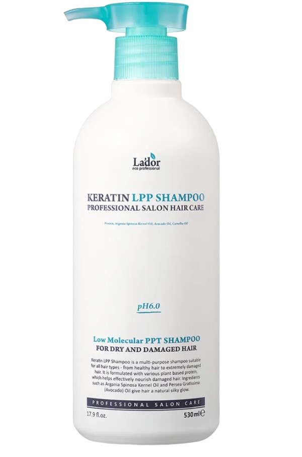 Шампунь La'dor Keratin LPP Shampoo Ph 6.0 бессульфатный с кератином, 530 мл
