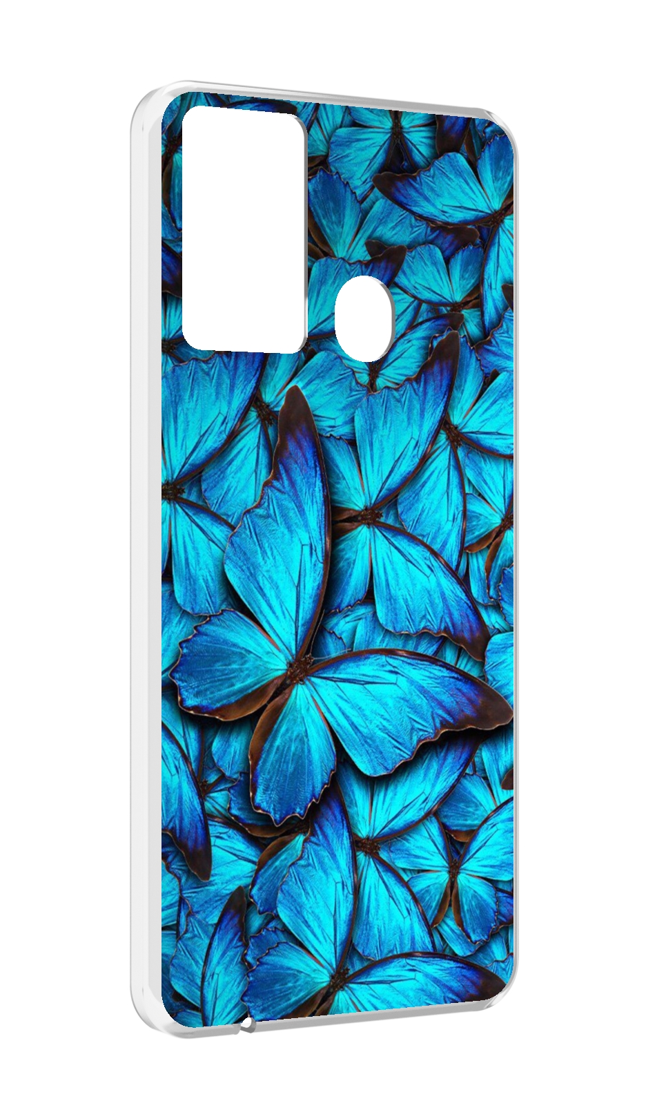 

Чехол MyPads бирюзовые бабочки для Itel P37/Itel Vision 2S, Прозрачный, Tocco