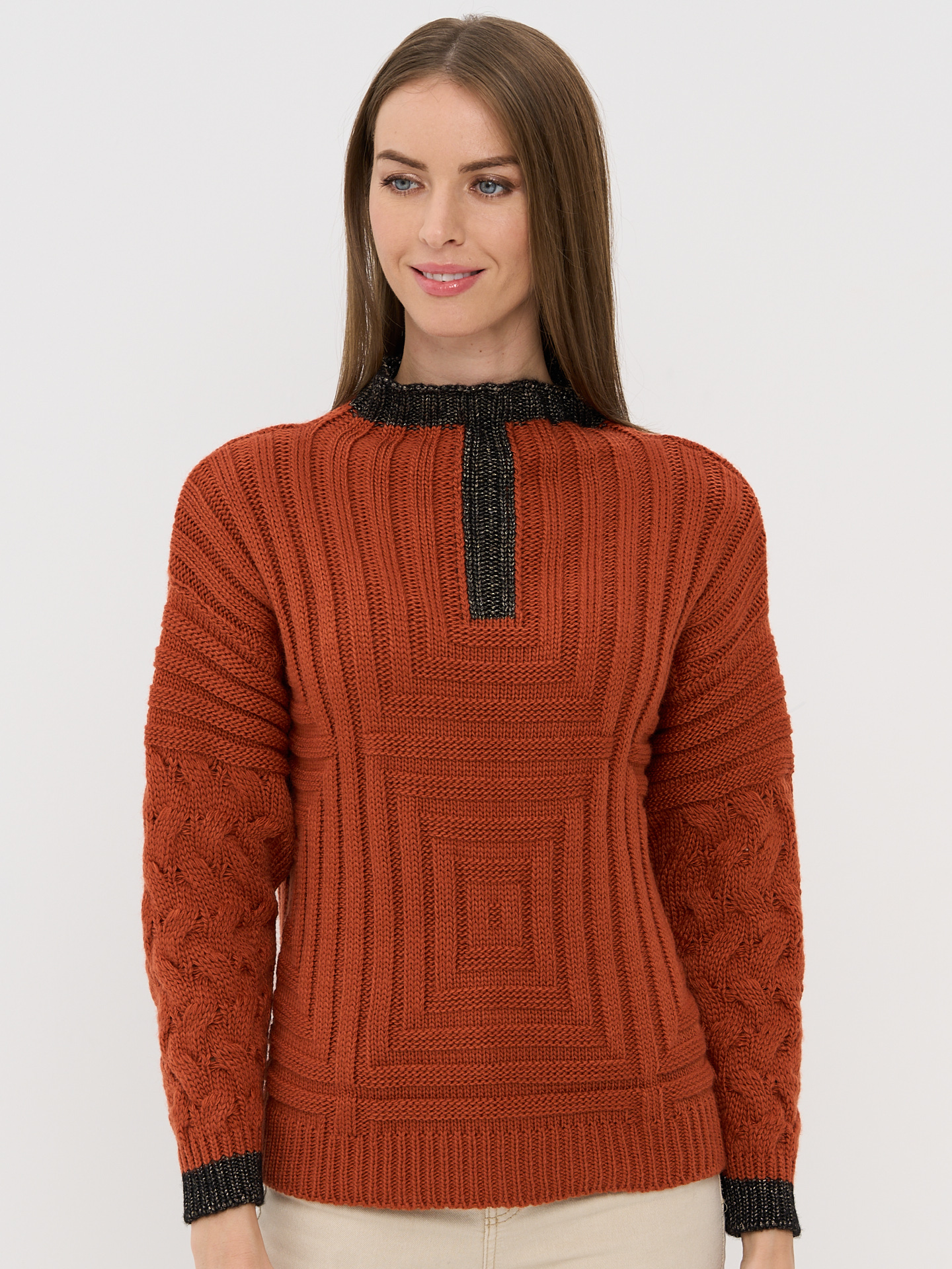 

Свитер женский BE YOU 7212-40092 коричневый 44 RU, 7212-40092