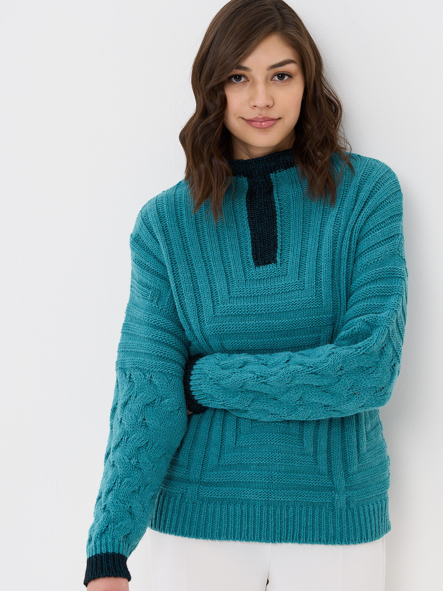 

Свитер женский BE YOU 7212-40092 бирюзовый 46 RU, 7212-40092