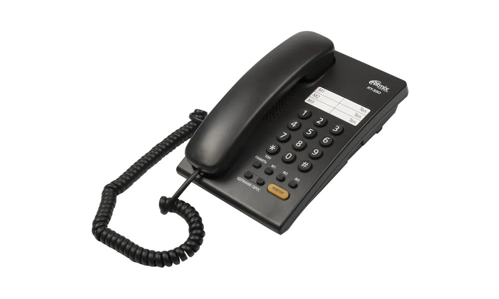 

Проводной телефон Ritmix RT-330 черный, RT-330