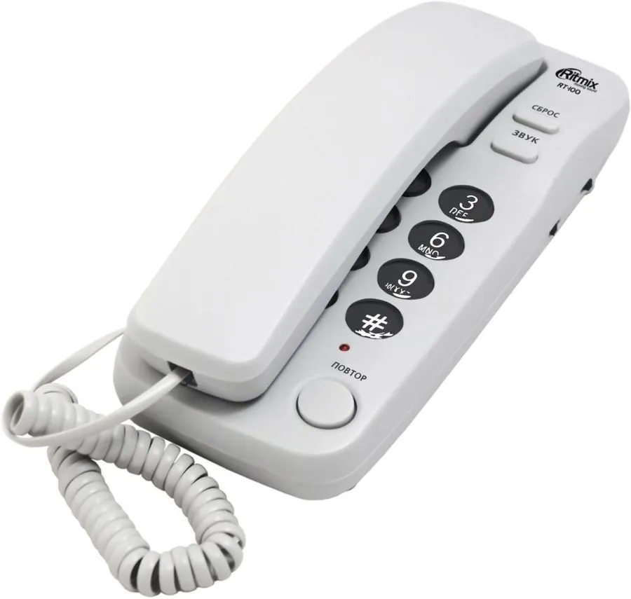 

Проводной телефон Ritmix RT-100 серый, RT-100