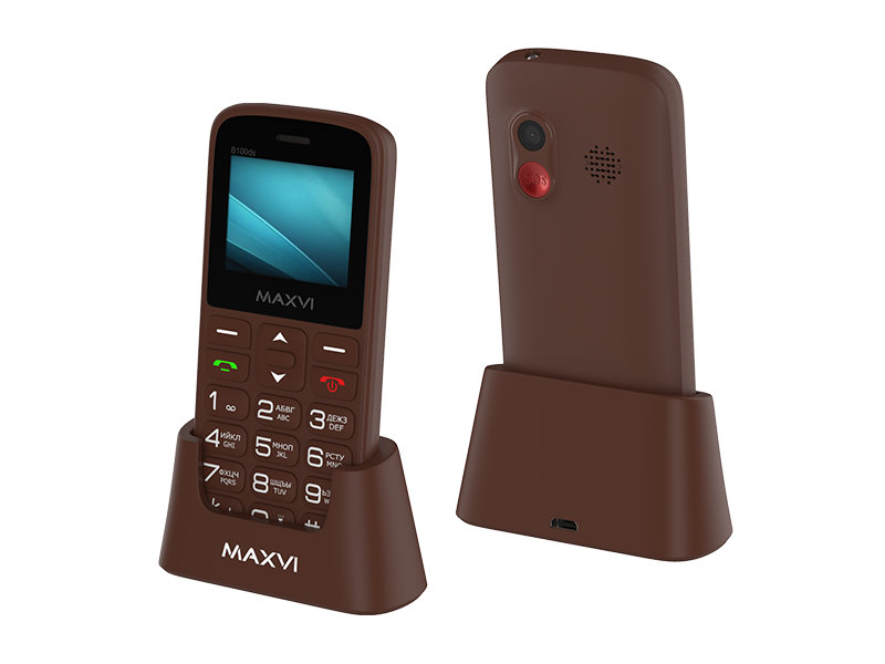 фото Сотовый телефон maxvi b100ds brown