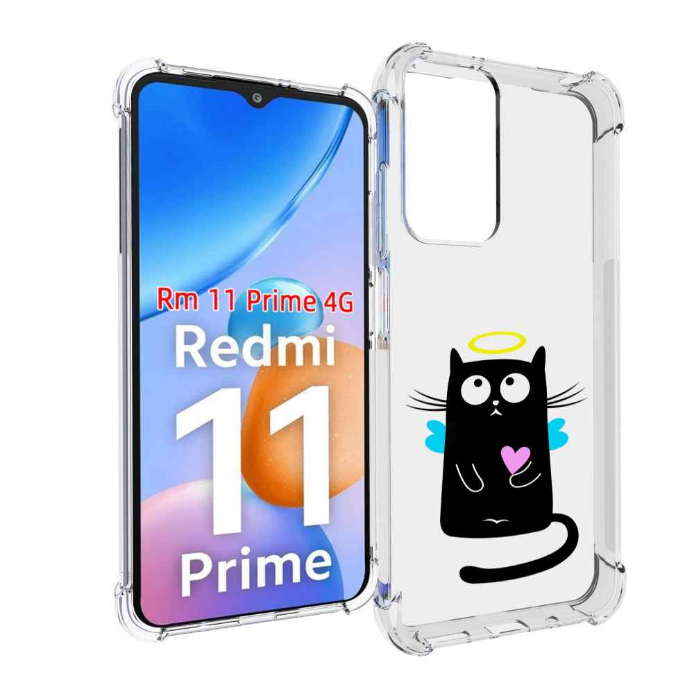 

Чехол MyPads Кот ангелок для Xiaomi Redmi 11 Prime 4G, Прозрачный, Tocco