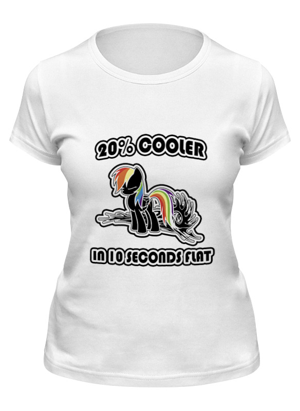 

Футболка женская Printio Rainbow dash urban белая 2XL, Rainbow dash urban