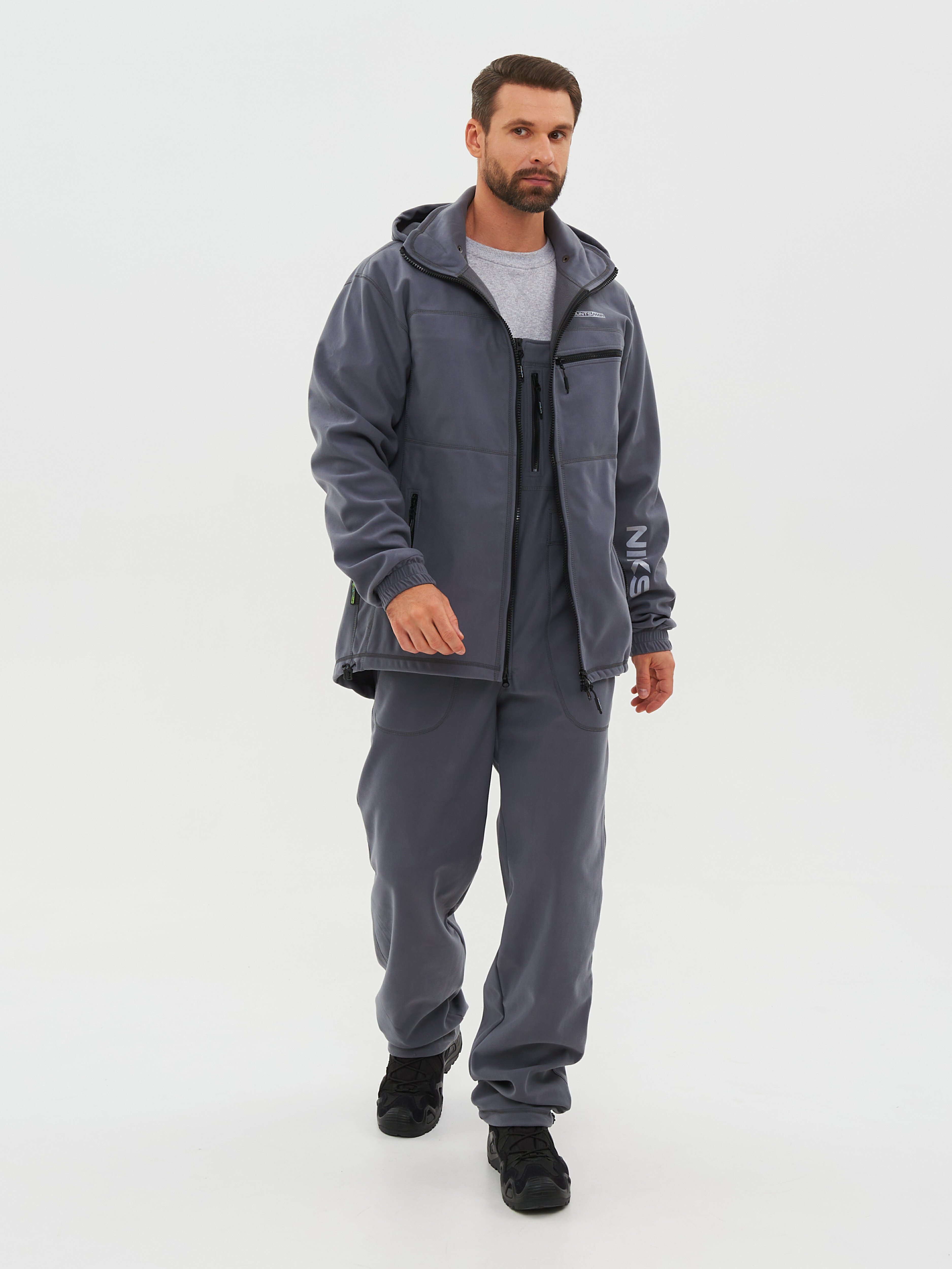 

Костюм демисезонный Huntsman Никс-Люкс ткань Alova Windblock цвет Серый 56-58 182-188, Никс-Люкс