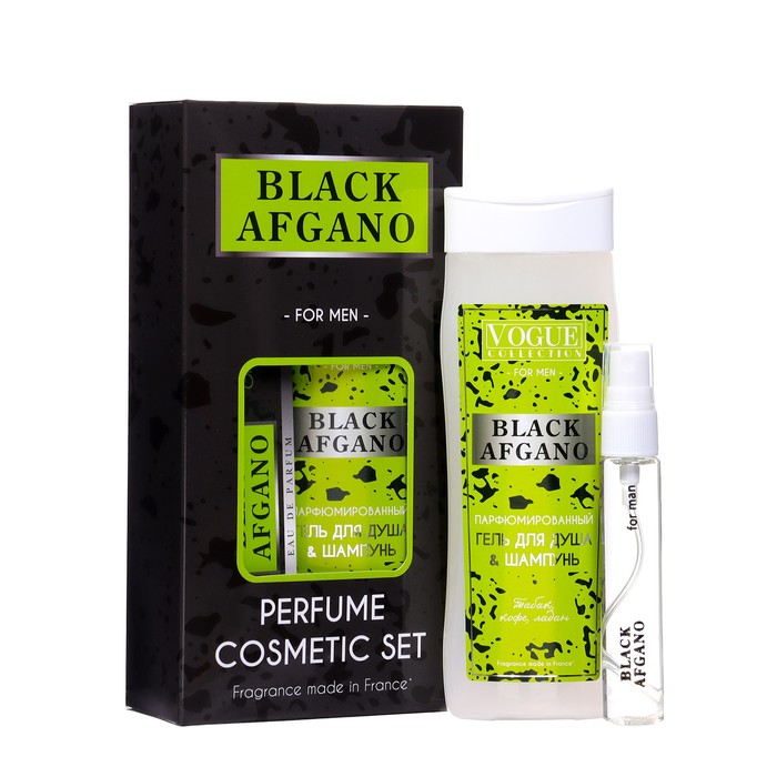 Подарочный набор мужской Black Afgano гель для душа 250 мл парфюмерная вода 33 мл schogen гель для душа и шампунь мужской black ice 400 0