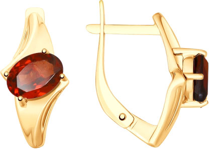 

Серьги из красного золота AllTime 725704_s, гранат, 725704_s