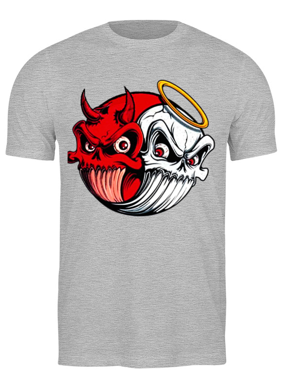 

Футболка мужская Printio Angel & devil серая S, Серый, Angel & devil