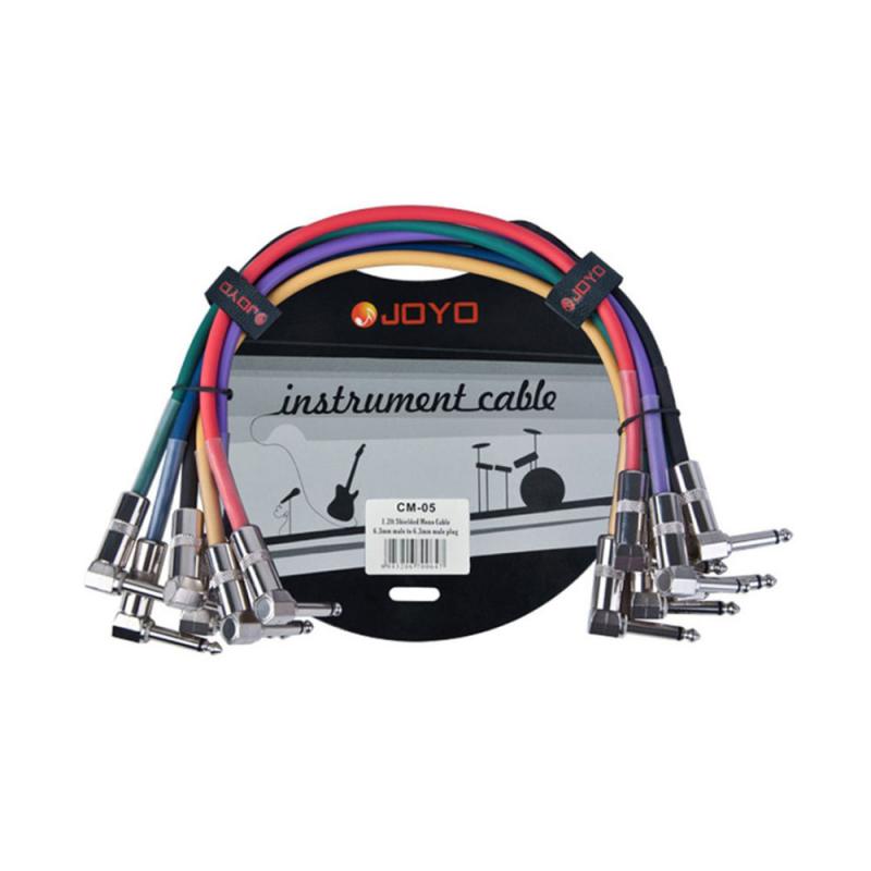 фото Joyo cm-05 patch cables набор инструментальных кабелей 36 см, 6 шт, угловые ts-ts 6,3 мм