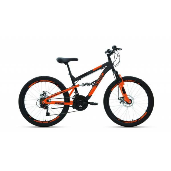 фото Велосипед 24 forward altair mtb fs(disk)(двухподвес)(18-ск.)2022(рама 15)темный/серый/оран