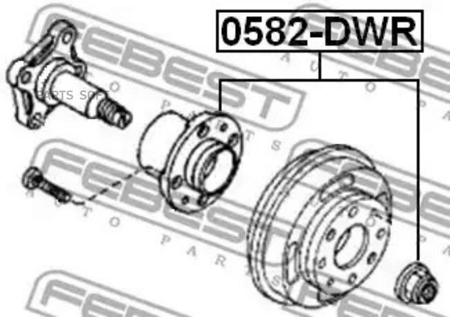 

0582-dwr_к-кт подшипника ступ. зад. mazda 121 90-96/demio 98> без abs