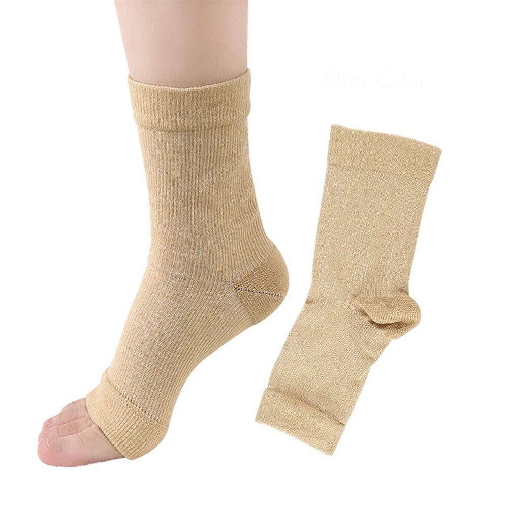 фото Компрессионные носки д/поддержки голеностопа,с открытым носком(цвет:бежевый, размер:l/xl) nobrand
