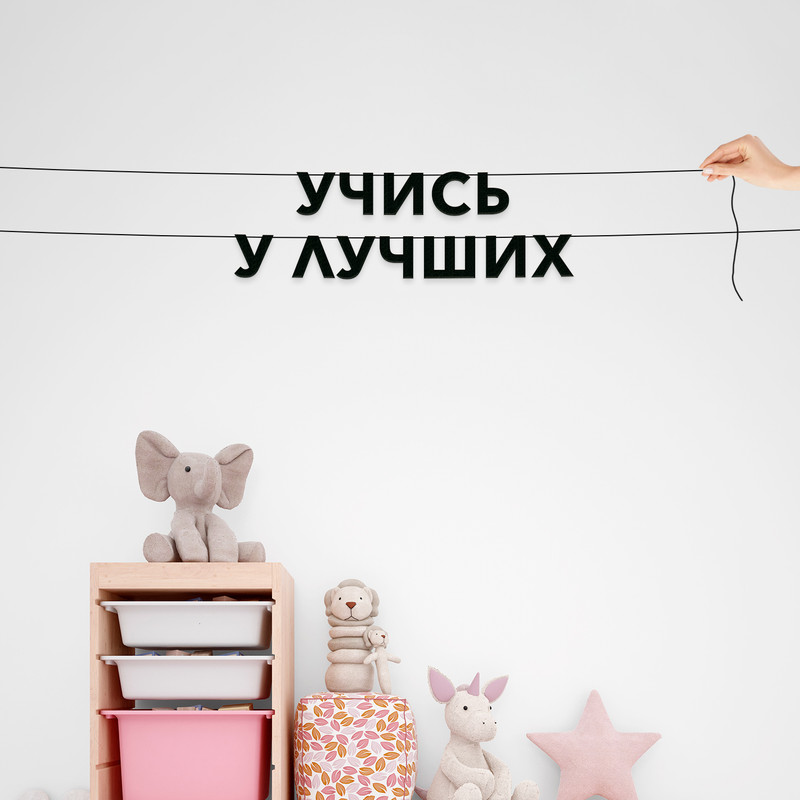 

Гирлянда-растяжка Учись у лучших VN397 черная, Черный, Учись у лучших