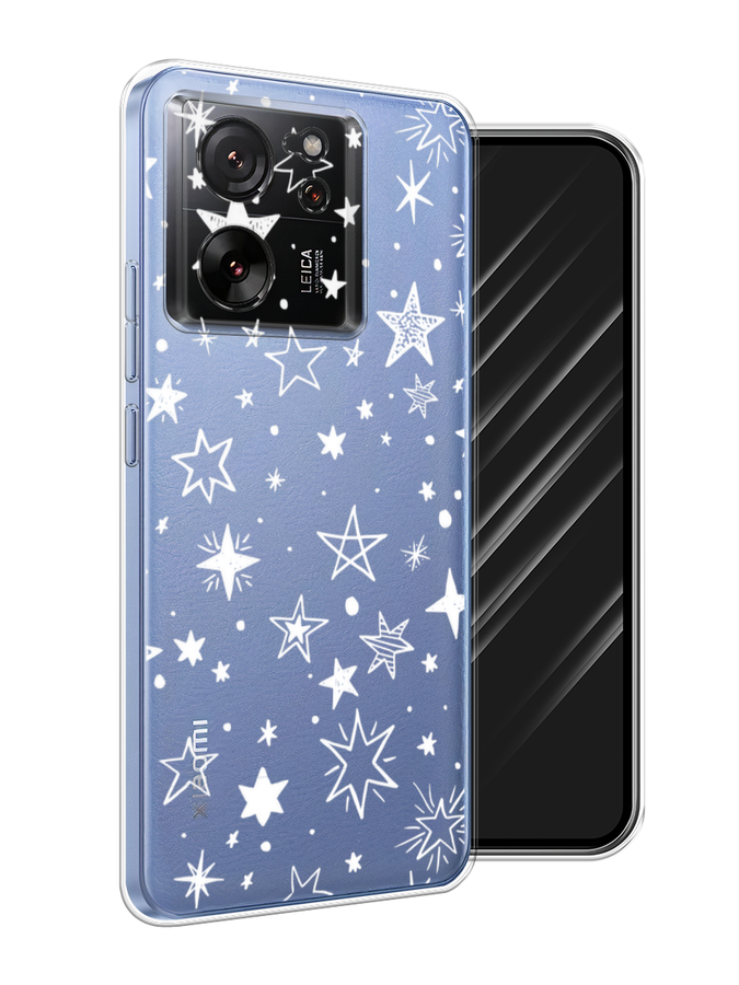

Чехол Awog на Xiaomi 13T "Звездочки графика белая", Прозрачный;белый, 319850-1