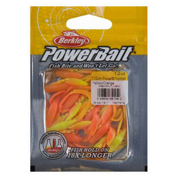 

Приманка силиконовая (мягкая) BERKLEY POWERBAIT POWER NYMPH (1307579/2"/YELLOW Orange), Разноцветный