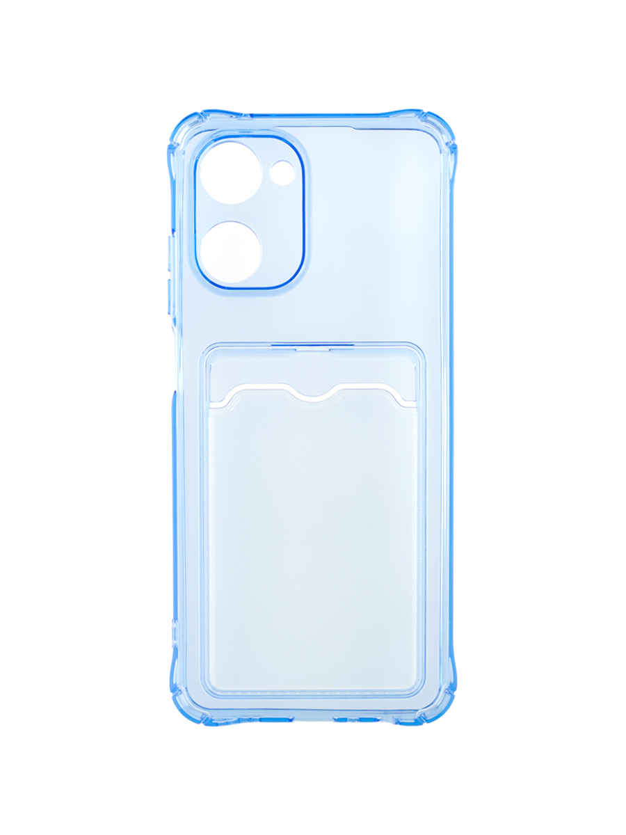 

Чехол для Realme 10 4G с картхолдером и защитой камеры, голубой, Прозрачный, ZSCH-RLM-10-CAM