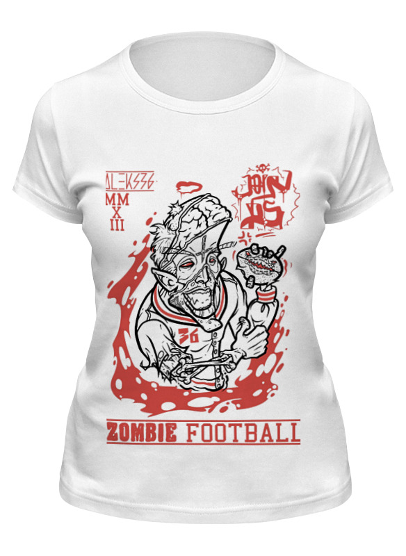 

Футболка женская Printio Zombie football белая S, Белый, Zombie football