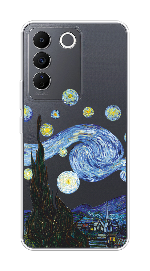 

Чехол на Vivo V27e "Ночь Ван Гога", Голубой;синий;черный, 268350-1