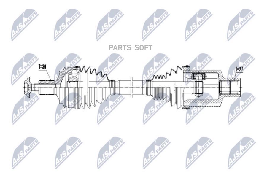 

NTY NPWME077 Вал полуоси (привод в сборе) mercedes glc 4matic 15- /atm,переднийa,левый/ (, NPWME077